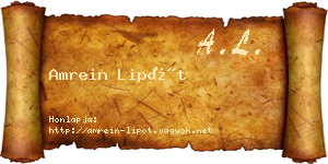 Amrein Lipót névjegykártya